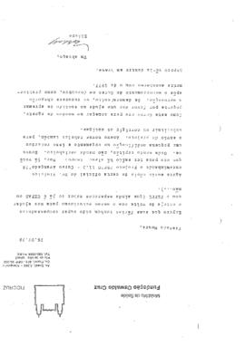 Carta relatando dificuldade de implanta&ccedil;&atilde;o de projeto referente ao Peppe