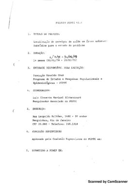 Projeto de pesquisa submetido ao Peppe "Localiza&ccedil;&atilde;o de servi&ccedil;os de sa&uacute;de em &aacute;reas urbanas: s...
