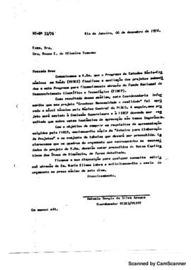 Of&iacute;cio relatando avalia&ccedil;&atilde;o de projeto de pesquisa do Peses