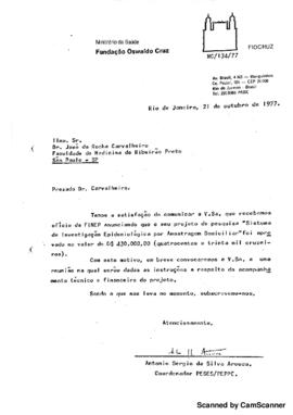 Of&iacute;cio relatando aprova&ccedil;&atilde;o de projeto de pesquisa