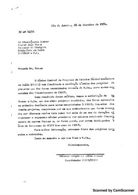 Of&iacute;cio relatando avalia&ccedil;&atilde;o de projeto de pesquisa