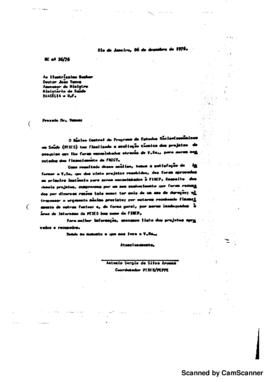 Of&iacute;cio relatando avalia&ccedil;&atilde;o de projeto de pesquisa