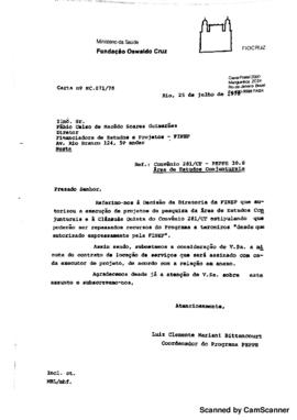 Carta de Luiz Clemente Mariani Bittencourt para F&aacute;bio Celso de Mac&ecirc;do Soares Guimnar&atilde;es sobre o a...