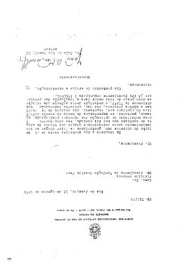 Of&iacute;cio de Jo&atilde;o A. Mcdowell SJ para Vinicius da Fonseca sobre os termos do contrato do conv&ecirc;nio co...