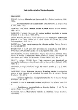 Cl&aacute;ssicos das ci&ecirc;ncias sociais em sa&uacute;de