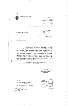Of&iacute;cio de Vinicius da Fonseca (presidente da Fiocruz) para Jos&eacute; Pel&uacute;cio Ferreira (presidente da F...