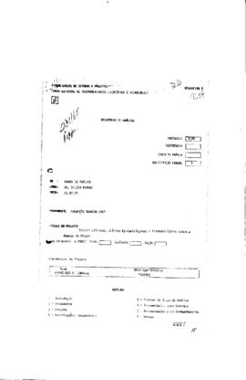 Relat&oacute;rio do Projeto Peppe: "Estudos cl&iacute;nicos , cl&iacute;nicos epidemiol&oacute;gicos eepidemiol&oacute;gicos so...