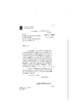 Carta de  Antonio S&eacute;rgio da Silva Arouca (coordenador do Peses) para Fabio Celso de Macedo Soares...
