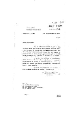 Of&iacute;cio de Vinicius da Fonseca (presidente da Fiocruz)  para Jos&eacute; Pel&uacute;cio Ferreira (presidente da ...