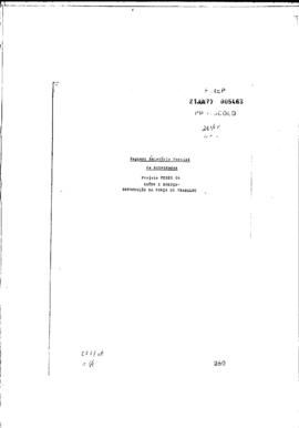 Projeto Peses Sa&uacute;de e doen&ccedil;a - "reprodu&ccedil;&atilde;o da for&ccedil;a de trabalho: caracteriza&ccedil;&atilde;o da &aacute;rea e do...