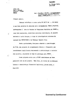 Carta comunicando sobre avalia&ccedil;&atilde;o de doze projetos provenientes do programa Peppe