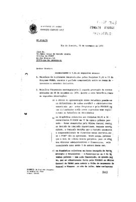 Carta de Ant&ocirc;nio Sergio da Silva Arouca ; Marcio de Azevedo Diniz (Coordenador do Peses/Peppe; Ad...