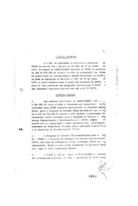 Conv&ecirc;nio com cl&aacute;usulas do contrato firmado entre as duas institui&ccedil;&otilde;es (Fiocruz e Finep), em rela&ccedil;...