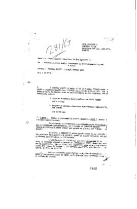 Relat&oacute;rio de Reinaldo de Jesus Ara&uacute;jo (coordenador do desenvolvimento regional e social) para Car...