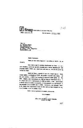 Of&iacute;cio de Fabio Celso de Macedo Soares Guimar&atilde;es (diretor da Finep) para Vinicius da Fonseca (pre...