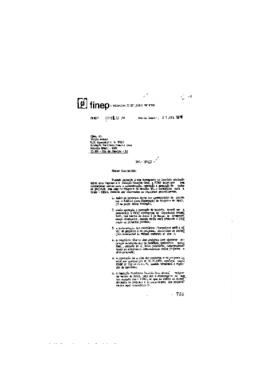 Carta de Fabio Celso de Macedo Soares Guimar&atilde;es (diretor da Finep) para Antonio Sergio da Silva A...