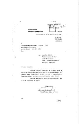 Carta de Arlindo F&aacute;bio G&oacute;mez de Souza (coordenador do Peppe) enviando demonstrativo financeiro de...