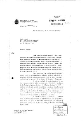 Carta de Vinicius da Fonseca (presidente da Fiocruz) para Jos&eacute; Pel&uacute;cio Ferreira (presidente da Fi...