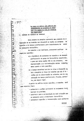 Projeto: "Os ossos do of&iacute;cio: uma an&aacute;lise das repercuss&otilde;es do acidente de trabalho e da doen...