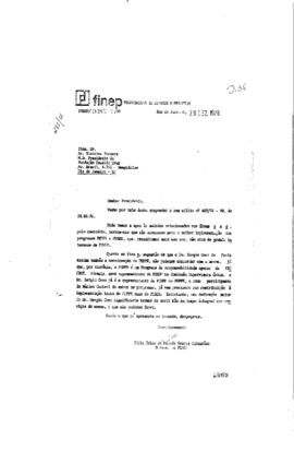 Of&iacute;cio de F&aacute;bio Celso de Macedo Soares Guimar&atilde;es (diretor da Finep) para Vinicius da Fonseca (pre...