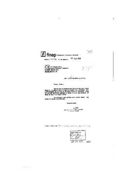 Carta de Paulo Cesar Oliveira de Almeida (membro do Departamento Financeiro e Cont&aacute;bil da Finep) ...