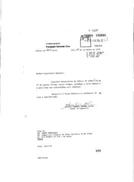 Of&iacute;cio de Antonio Barros Correa Neto (chefe de Gabinete da Fiocruz) para Rubem Gandelman (supervi...
