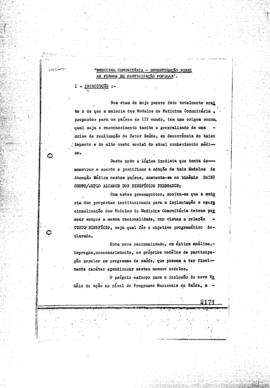 Projeto: "Medicina comunit&aacute;ria: investiga&ccedil;&atilde;o sobre as formas de participa&ccedil;&atilde;o popular."