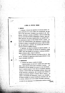 Projeto: "A l&oacute;gica da Medicina Popular."