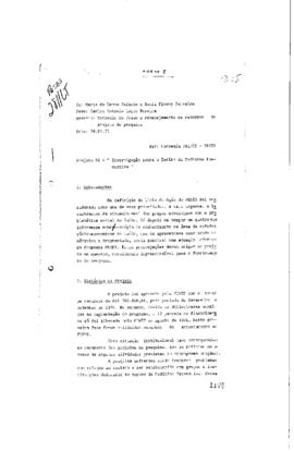 Relat&oacute;rio de Maria do Carmo Lacerda Peixoto; S&ocirc;nia M. F. Teixeira para Silvio Ferraz com descri&ccedil;&atilde;...