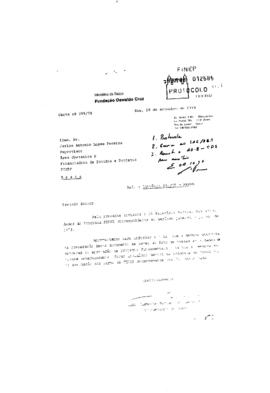 Of&iacute;cio de Luiz Clemente Mariani Bittencourt (coordenador do Peppe) para Carlos Antonio Lopes Pere...