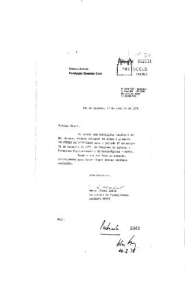 Carta de Maria Eliana Labra (assistente de planejamento do Peppe) enviando relat&oacute;rio de atividade...