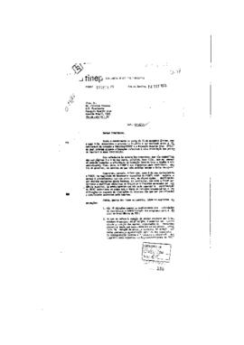Carta de Jos&eacute; Pel&uacute;cio Ferreira (presidente da Finep) para Vinicius da Fonseca (presidente da Fioc...