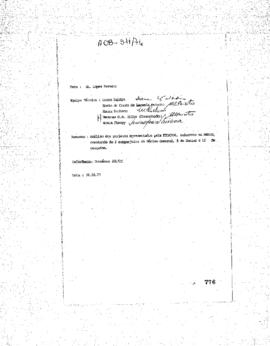 Relat&oacute;rio de Mecenas S.M. Filho para Lopes Pereira com an&aacute;lise dos projetos referentes ao Peppe, ...