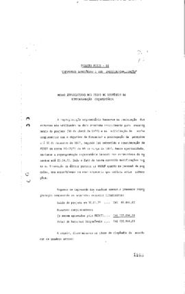 Saldo dos projetos, recursos complementares, despesas de opera&ccedil;&atilde;o, assist&ecirc;ncia t&eacute;cnica, despesa p...