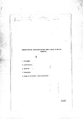Projeto: "Proposta para uma investiga&ccedil;&atilde;o nacional sobre o ensino de medicina preventiva."