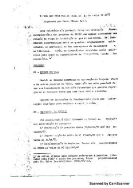 Avalia&ccedil;&atilde;o dos projetos do Peses em 11 de mar&ccedil;o de 1977