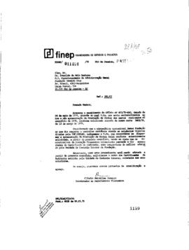 [Of&iacute;cio de Claudio Meirelles Romeiro (coordenador do Departamento Financeiro da Finep) para Ivani...