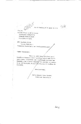 Carta de Carlos Antonio Lopes Pereira (supervisor da &aacute;rea operativa B da Finep) para Antonio S&eacute;rg...