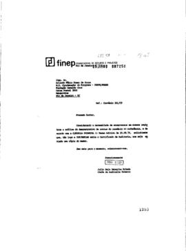 Of&iacute;cio de Julio Raja Gabaglia Tolado (chefe de auditoria interna) para Arlindo Fabio Gomez de Sou...